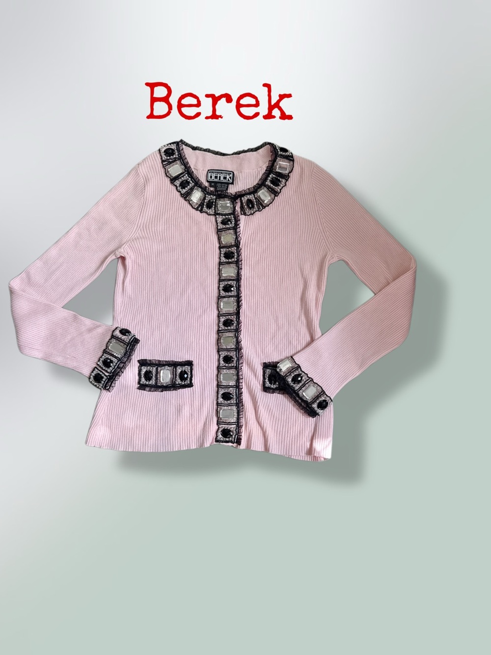 BEREK Pink Embellished Knit Cardigan for Kids